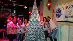 Girls and beer pyramid